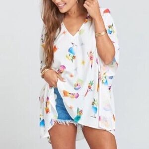 Show Me You Mumu Peta Tunic On Island Time HTF Print Women's Size Small Mixed